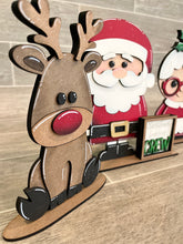 Load image into Gallery viewer, MINI Standing Christmas Squad Interchangeable Leaning Sign File SVG, Countdown, Glowforge Santa, Rudolph,Elf, Holiday, LuckyHeartDesignsCo