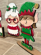 Load image into Gallery viewer, MINI Standing Christmas Squad Interchangeable Leaning Sign File SVG, Countdown, Glowforge Santa, Rudolph,Elf, Holiday, LuckyHeartDesignsCo
