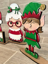 Load image into Gallery viewer, MINI Standing Christmas Squad Interchangeable Leaning Sign File SVG, Countdown, Glowforge Santa, Rudolph,Elf, Holiday, LuckyHeartDesignsCo