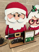 Load image into Gallery viewer, MINI Standing Christmas Squad Interchangeable Leaning Sign File SVG, Countdown, Glowforge Santa, Rudolph,Elf, Holiday, LuckyHeartDesignsCo