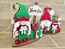 Load image into Gallery viewer, Christmas Tiered Tray Gnome File SVG, Rudolph, Elf, Snowman, Glowforge, LuckyHeartDesignsCo