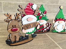 Load image into Gallery viewer, Christmas Tiered Tray Gnome File SVG, Rudolph, Elf, Snowman, Glowforge, LuckyHeartDesignsCo