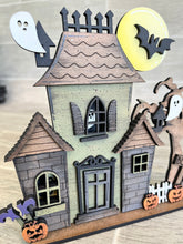 Load image into Gallery viewer, Haunted House Tiered Tray File SVG, Glowforge, LuckyHeartDesignsCo