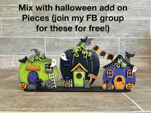 Load image into Gallery viewer, Pumpkin Standing Houses Fall File SVG, Fall Glowforge, Village, LuckyHeartDesignsCo