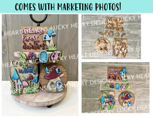 Load image into Gallery viewer, Mushroom Quick and Easy Tiered Tray File SVG, Glowforge Gnome Tier Tray, LuckyHeartDesignsCo