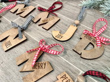 Load image into Gallery viewer, Alphabet Initial Christmas Ornament File SVG, Glowforge, Keychain, LuckyHeartDesignsCo