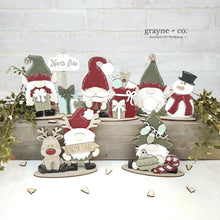 Load image into Gallery viewer, Christmas Tiered Tray Gnome File SVG, Rudolph, Elf, Snowman, Glowforge, LuckyHeartDesignsCo