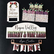 Load image into Gallery viewer, Wine add on Interchangeable Farmhouse Truck File SVG, Glowforge, LuckyHeartDesignsCo