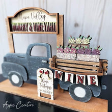Load image into Gallery viewer, Wine add on Interchangeable Farmhouse Truck File SVG, Glowforge, LuckyHeartDesignsCo