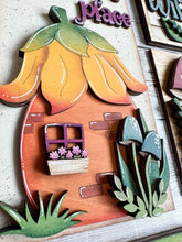 Load image into Gallery viewer, Mushroom Interchangeable Leaning Sign File SVG, Tiered Tray, Gnome, Spring, Garden, Fairy, Glowforge, LuckyHeartDesignsCo