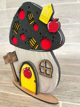 Load image into Gallery viewer, Gnome Mushroom School Interchangeable House File SVG, (add on) Tiered Tray, Glowforge, LuckyHeartDesignsCo