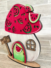 Load image into Gallery viewer, Gnome Mushroom Watermelon Interchangeable House File SVG, (add on) Tiered Tray, Glowforge, LuckyHeartDesignsCo