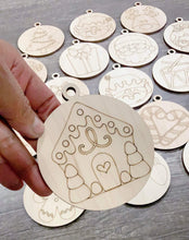 Load image into Gallery viewer, Scored Christmas Ornament File SVG, Santa Rudolph Glowforge, LuckyHeartDesignsCo