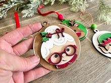 Load image into Gallery viewer, Christmas Squad Ornament File SVG, Santa Rudolph Glowforge, LuckyHeartDesignsCo