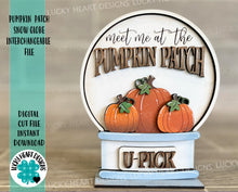 Load image into Gallery viewer, Pumpkin Patch Fall Snow Globe Interchangeable File SVG, Glowforge Pumpkin, Tiered Tray LuckyHeartDesignsCo