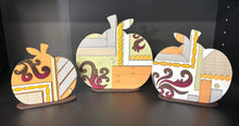 Load image into Gallery viewer, Vintage Rustic Fall Pumpkin Trio File SVG, Fall Glowforge, LuckyHeartDesignsCo
