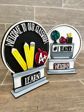 Load image into Gallery viewer, School Snow Globe Interchangeable File SVG, Glowforge Teacher Gift, Classroom, Tiered Tray LuckyHeartDesignsCo