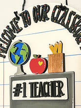 Load image into Gallery viewer, School Teacher Door Hanger File SVG, Reading Glowforge, Classroom Sign, LuckyHeartDesignsCo