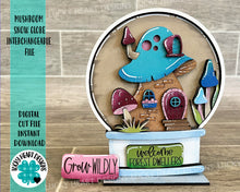 Load image into Gallery viewer, Mushroom Snow Globe Interchangeable File SVG, Glowforge Fairy, Gnome, Tiered Tray LuckyHeartDesignsCo