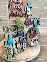 Load image into Gallery viewer, Mushroom Quick and Easy Tiered Tray File SVG, Glowforge Gnome Tier Tray, LuckyHeartDesignsCo