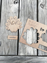 Load image into Gallery viewer, Build A Turkey Pop Out Craft Kit File SVG, Thanksgiving, Gobble, Glowforge, LuckyHeartDesignsCo