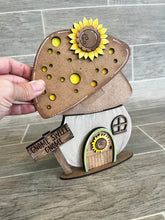 Load image into Gallery viewer, Gnome Mushroom Sunflower Interchangeable House File SVG, (add on) Fall Tiered Tray, Glowforge, LuckyHeartDesignsCo