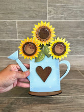Load image into Gallery viewer, Sunflower Stranding Watering Can File SVG, Flower, Floral, Summer, Fall Tiered Tray, Glowforge, LuckyHeartDesignsCo