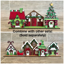 Load image into Gallery viewer, Whimsical Christmas Standing Houses File SVG, Glowforge, Santa's Village, LuckyHeartDesignsCO