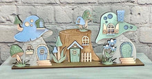 Load image into Gallery viewer, Standing Mushroom Houses Set Gnome File SVG, Fall Glowforge, Fairy Village, LuckyHeartDesignsCo