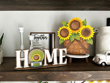 Load image into Gallery viewer, Sunflower Basket Standing File SVG, (NOT interchangeable) Flower, Floral, Summer, Fall Tiered Tray, Glowforge, LuckyHeartDesignsCo