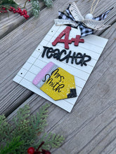 Load image into Gallery viewer, School Teacher Paper Christmas Ornament File SVG, Glowforge Teacher Gift, Classroom, Tiered Tray LuckyHeartDesignsCo