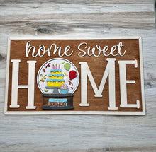 Load image into Gallery viewer, Snow Globe Home Sweet Home Wall Sign File SVG, Glowforge, LuckyHeartDesignsCo