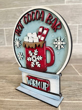 Load image into Gallery viewer, Hot Cocoa Snow Globe Interchangeable File SVG, Glowforge, Chocolate Mug, Tiered Tray LuckyHeartDesignsCo
