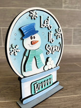 Load image into Gallery viewer, Winter Snowman Snow Globe Interchangeable File SVG, Glowforge, Tiered Tray LuckyHeartDesignsCo