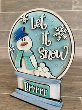 Load image into Gallery viewer, Winter Snowman Snow Globe Interchangeable File SVG, Glowforge, Tiered Tray LuckyHeartDesignsCo