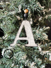 Load image into Gallery viewer, Vintage Rustic Initial Christmas Ornament File SVG, Glowforge, Wedding Gift Tag, Keychain Tag , LuckyHeartDesignsCo