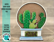Load image into Gallery viewer, Cactus Snow Globe Interchangeable File SVG, Glowforge, Desert Tiered Tray LuckyHeartDesignsCo