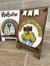 Load image into Gallery viewer, Snow Globe Interchangeable Easel Holder File SVG, Glowforge, Sandwich board LuckyHeartDesignsCo