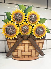 Load image into Gallery viewer, Sunflowers For The Flower Basket Interchangeable File SVG, Flower, Floral, Summer, Fall Tiered Tray, Glowforge, LuckyHeartDesignsCo