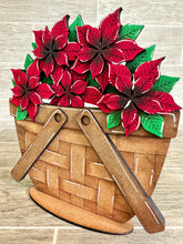 Load image into Gallery viewer, Poinsettia For The Flower Basket Interchangeable File SVG, Christmas Tiered Tray, Glowforge, LuckyHeartDesignsCo
