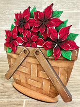 Load image into Gallery viewer, Poinsettia For The Flower Basket Interchangeable File SVG, Christmas Tiered Tray, Glowforge, LuckyHeartDesignsCo