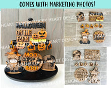 Load image into Gallery viewer, Highland Cow Halloween Quick and Easy Tiered Tray File SVG, Farm Glowforge Tier Tray, LuckyHeartDesignsCO
