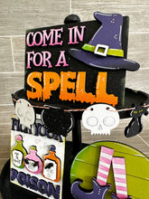 Load image into Gallery viewer, Witch Halloween Quick and Easy Tiered Tray File SVG, Glowforge Tier Tray, LuckyHeartDesignsCO