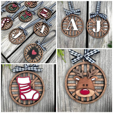 Load image into Gallery viewer, Tobacco Basket Round Farmhouse Christmas Ornament File SVG, Glowforge, LuckyHeartDesignsCo