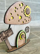 Load image into Gallery viewer, Gnome Mushroom Sunflower Interchangeable House File SVG, (add on) Fall Tiered Tray, Glowforge, LuckyHeartDesignsCo