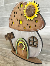 Load image into Gallery viewer, Gnome Mushroom Sunflower Interchangeable House File SVG, (add on) Fall Tiered Tray, Glowforge, LuckyHeartDesignsCo