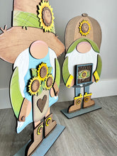 Load image into Gallery viewer, Sunflower Tall Porch Interchangeable Leaning Sign Gnome File SVG, Glowforge Fall, LuckyHeartDesignsCo