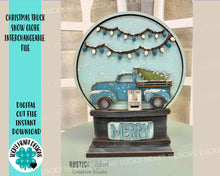 Load image into Gallery viewer, Christmas Tree Truck Snow Globe Interchangeable File SVG, Glowforge, Tiered Tray LuckyHeartDesignsCo