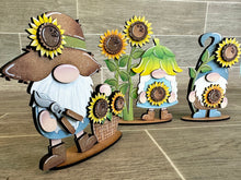 Load image into Gallery viewer, Sunflower Tiered Tray Gnome File SVG, Fall Summer Tiered Tray Holiday Decor, Glowforge, LuckyHeartDesignsCo