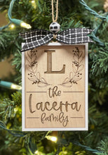 Load image into Gallery viewer, Framed Family Initial Christmas Ornament File SVG, Glowforge, Wedding Gift Tag, Keychain Tag , LuckyHeartDesignsCo